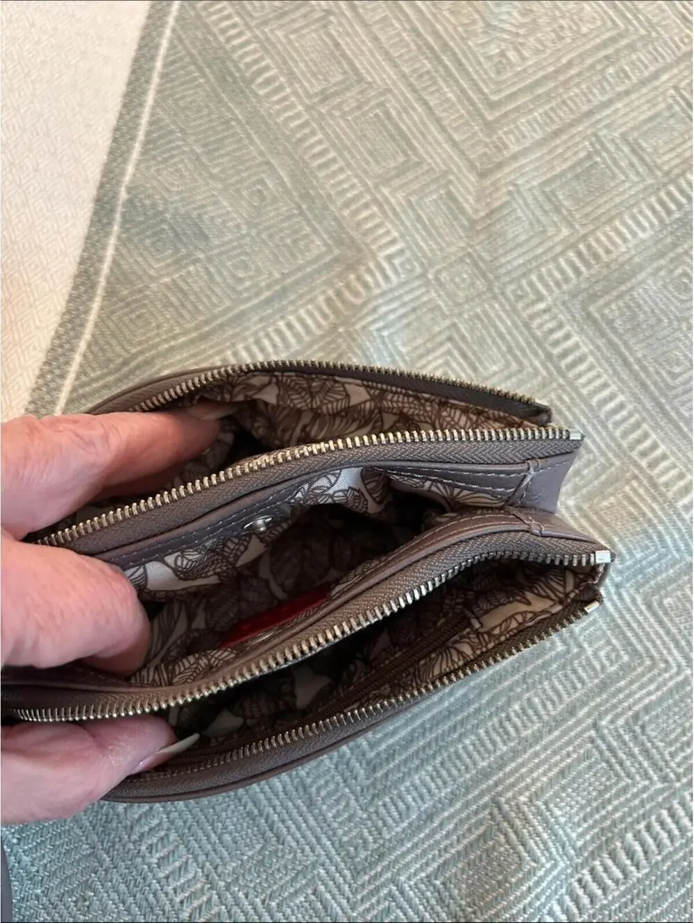 HOBO Brown Leather Wristlet with Silver Hardware